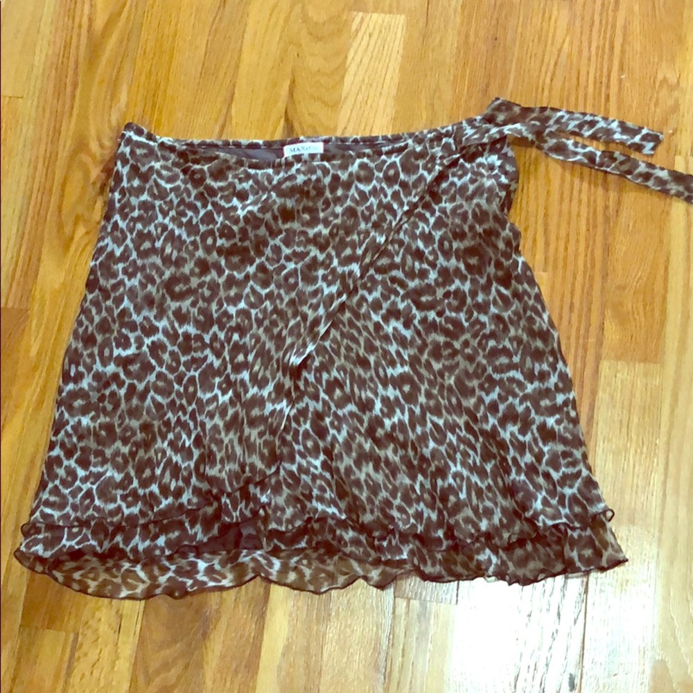 Max & Co. animal print silk mini skirt